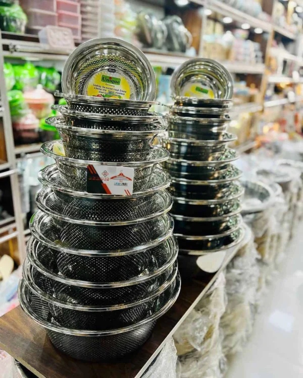 لگن 11 پارچه استیل لبه دار طرح ستاره یونیک