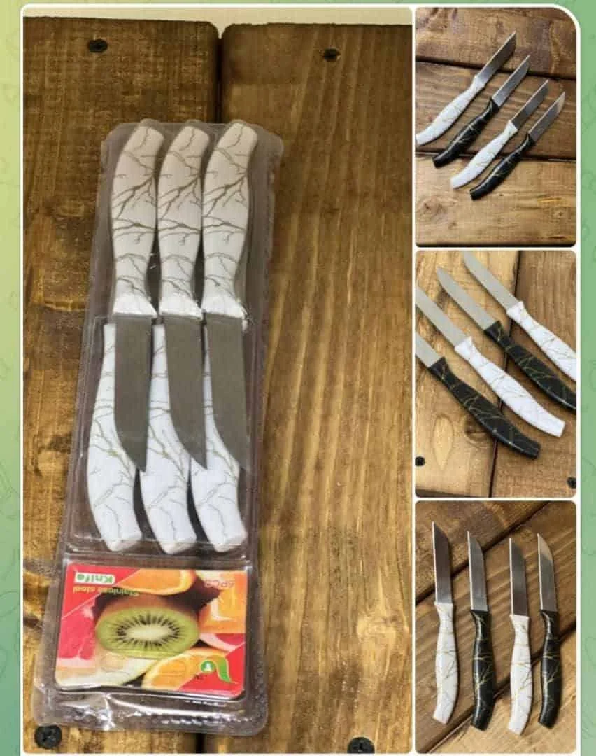 چاقو میوه خوری 6 عددی طرح سنگ