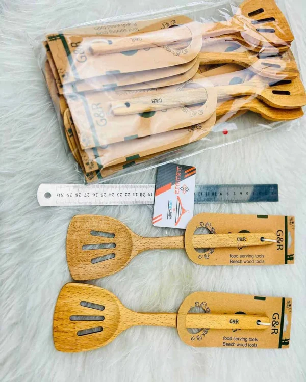 کفگیر چوبی پارویی شیار دار (GR)