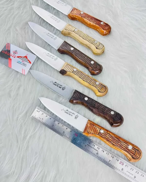 چاقو بره دسته چوبی زنجان 12 عددی